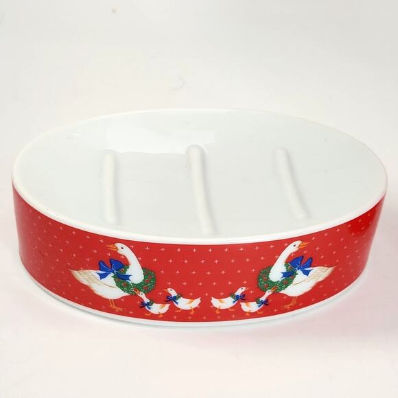 Vintage Christmas Goose Bath Set – Made in Japan – Soap Dish & Tumbler in Box - Picture 5 of 11